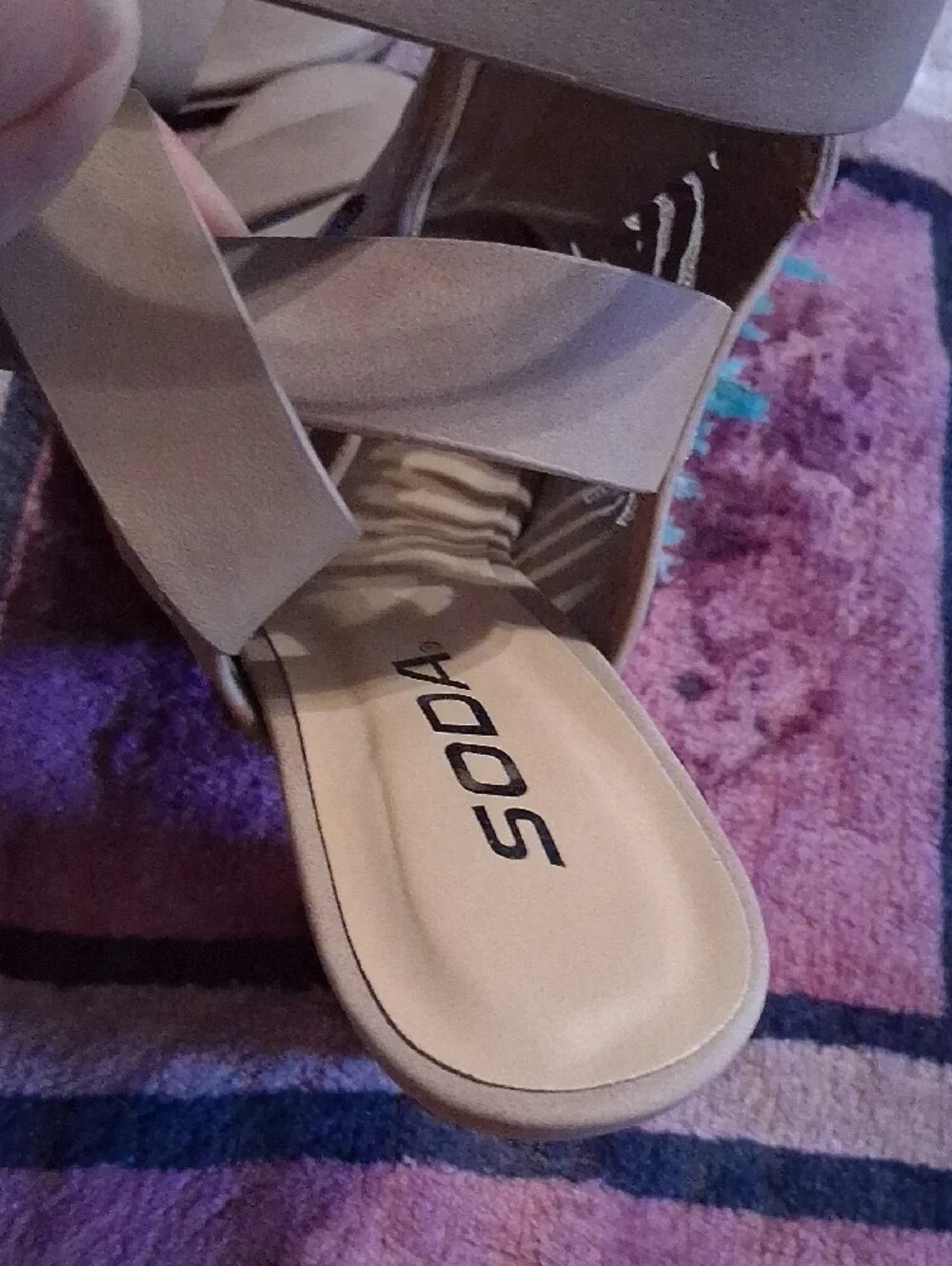Soda Tan Strappy Block Heel Sandals